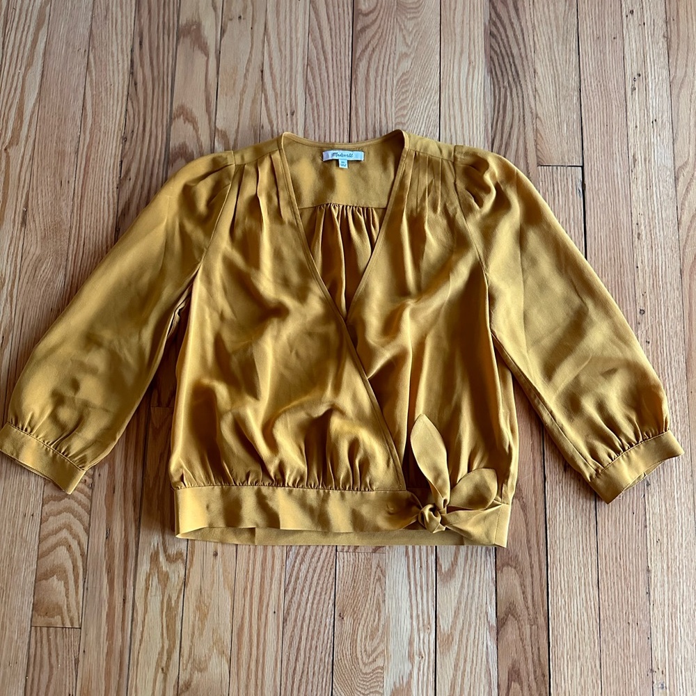 Silky wrap blouse